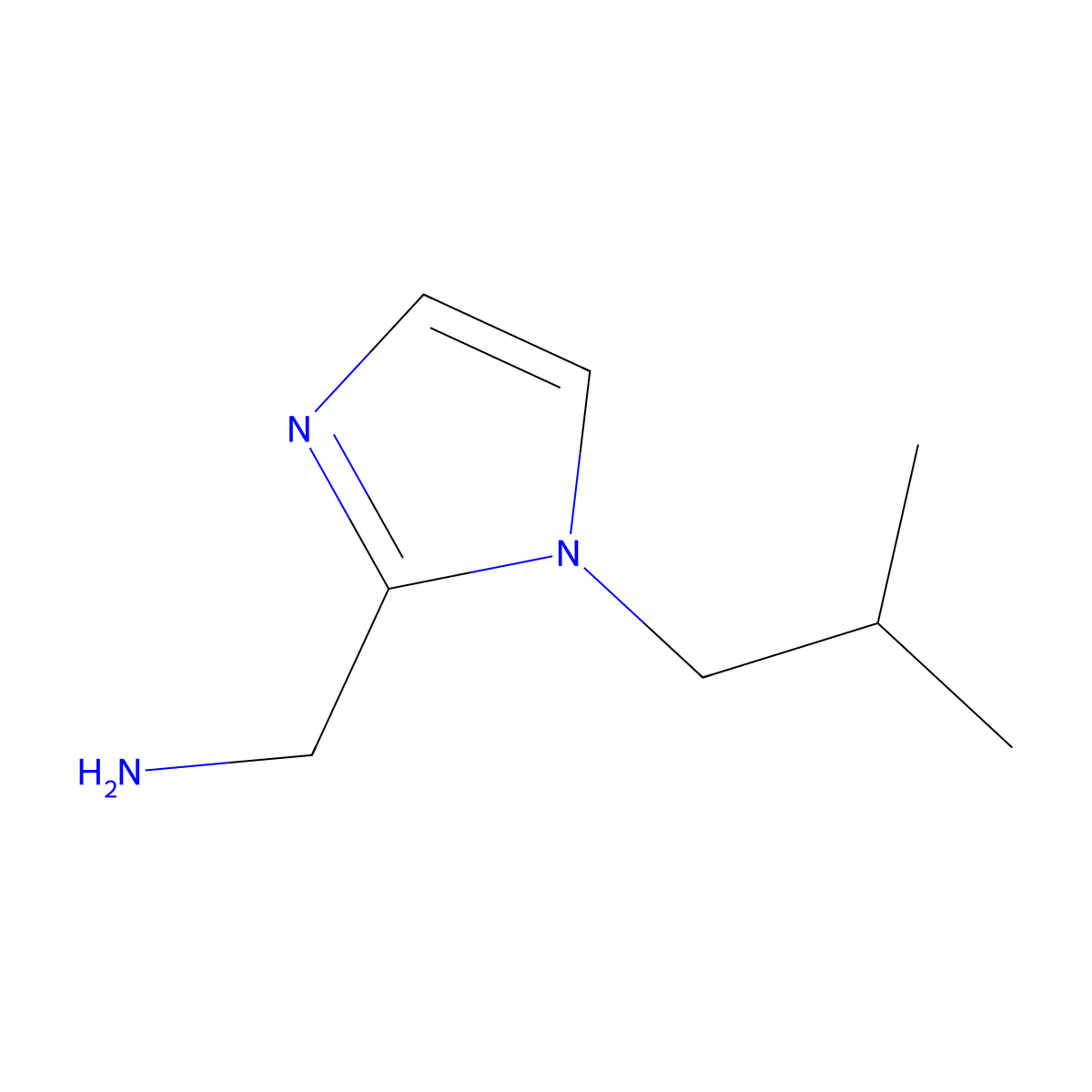 [1-(2-methylpropyl)-1H-imidazol-2-yl]methanamine molecular structure, CAS 1216209-29-8