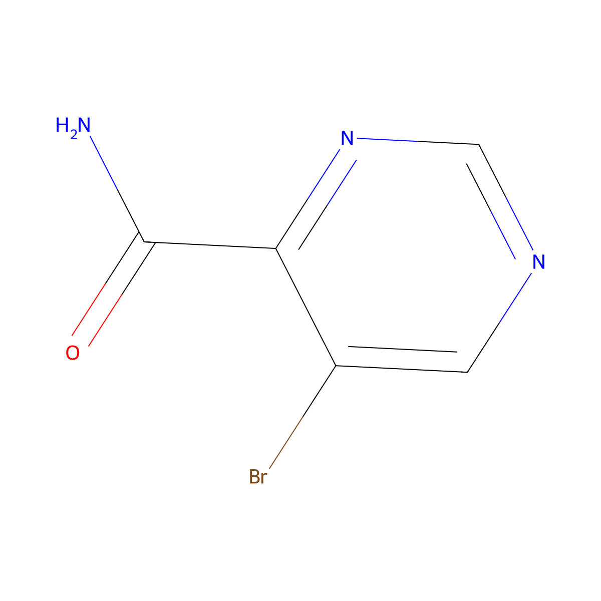 5-Bromopyrimidine-4-carboxamide molecular structure, CAS 1216209-89-0