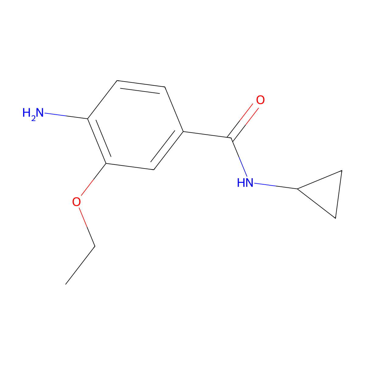 4-Amino-n-cyclopropyl-3-ethoxybenzamide molecular structure, CAS 1216213-13-6