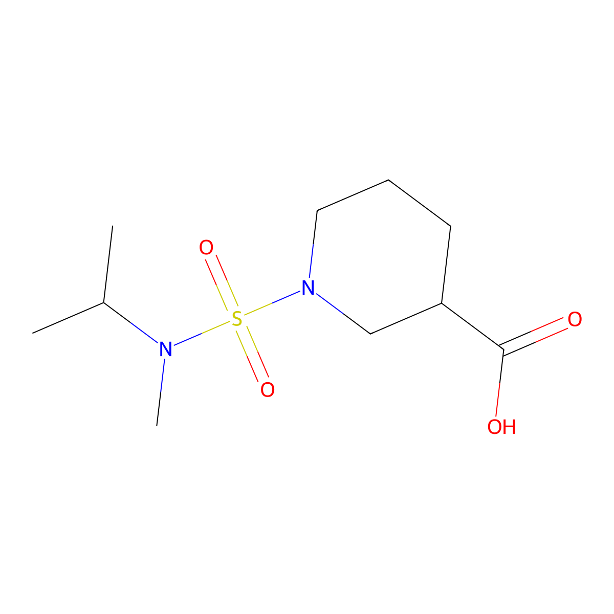 1-(n-Isopropyl-N-methylsulfamoyl)piperidine-3-carboxylic acid molecular structure, CAS 1216214-75-3
