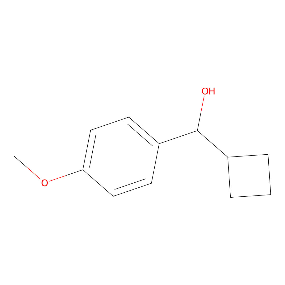 Cyclobutyl(4-methoxyphenyl)methanol molecular structure, CAS 1216215-75-6
