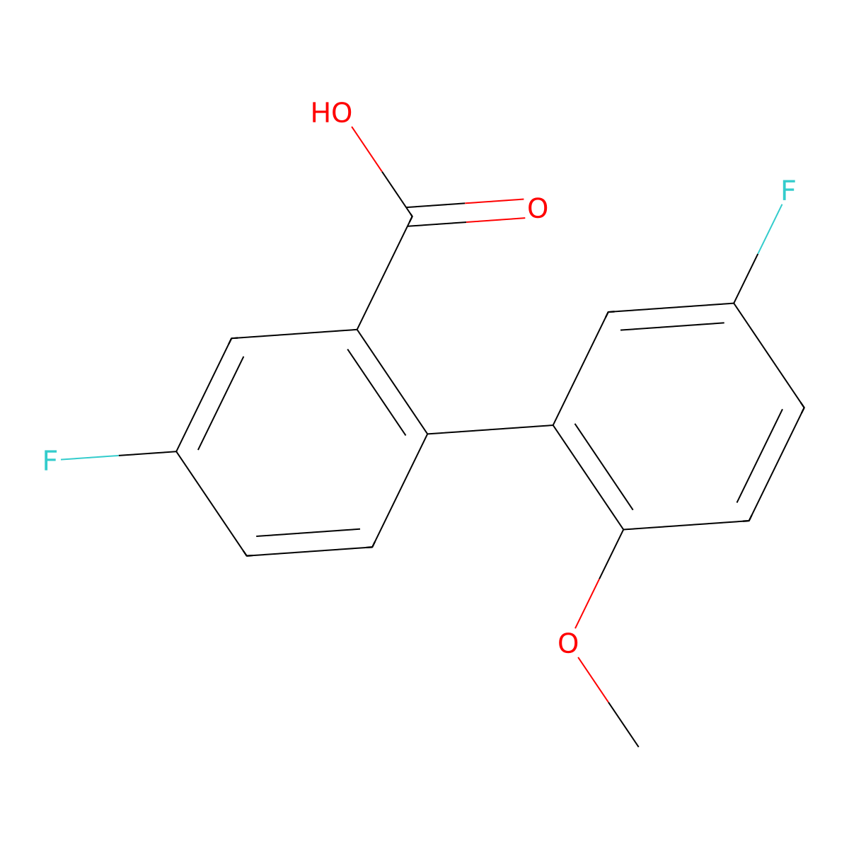 5-Fluoro-2-(5-fluoro-2-methoxyphenyl)benzoic acid molecular structure, CAS 1216217-13-8