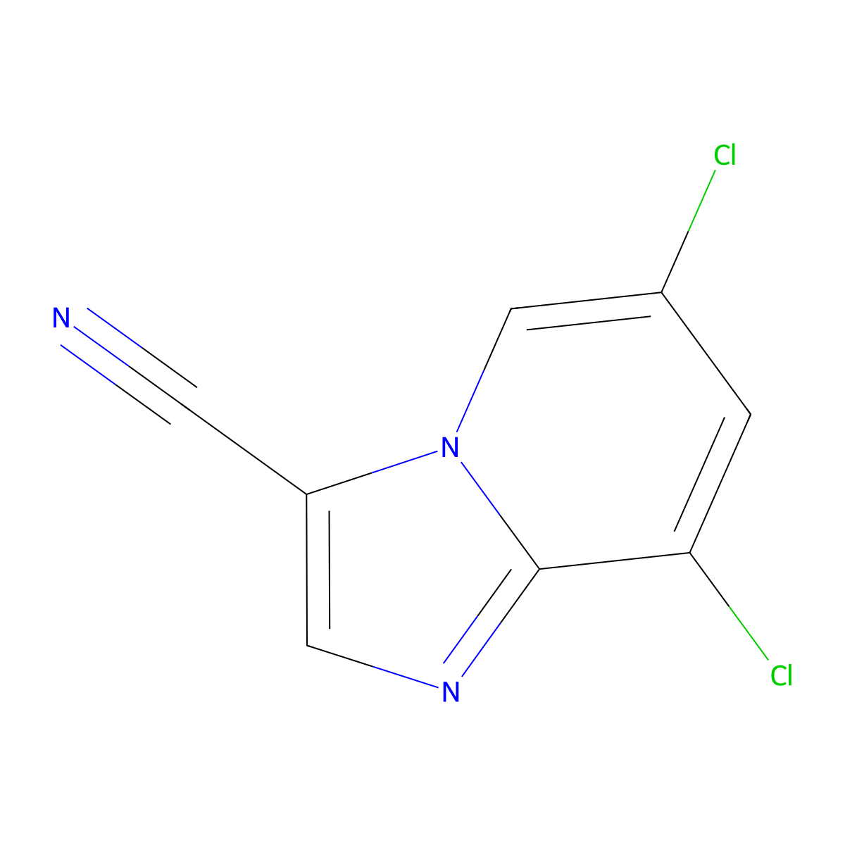 6,8-Dichloroimidazo[1,2-A]pyridine-3-carbonitrile molecular structure, CAS 1216218-38-0