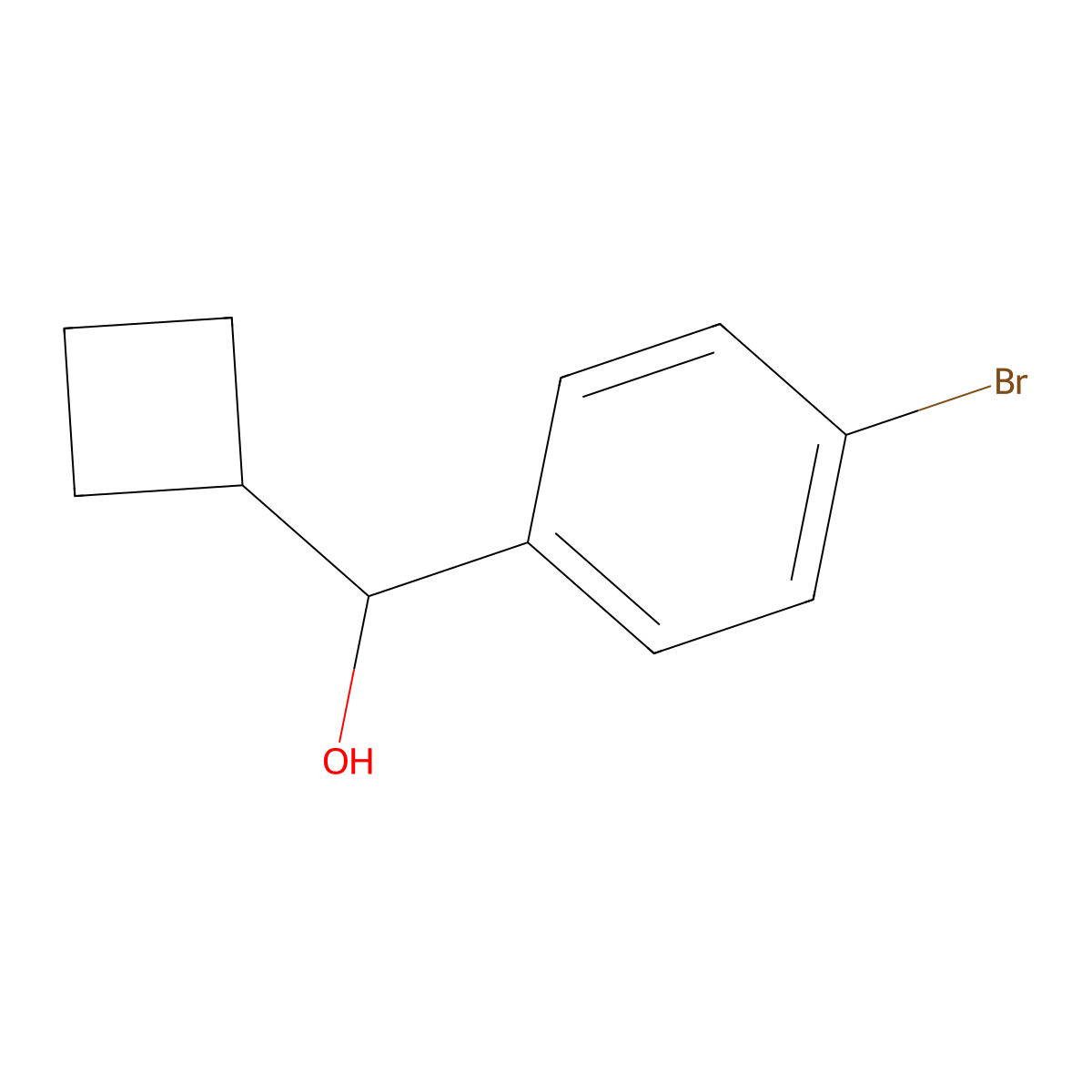 (4-Bromophenyl)(cyclobutyl)methanol molecular structure, CAS 1216219-03-2