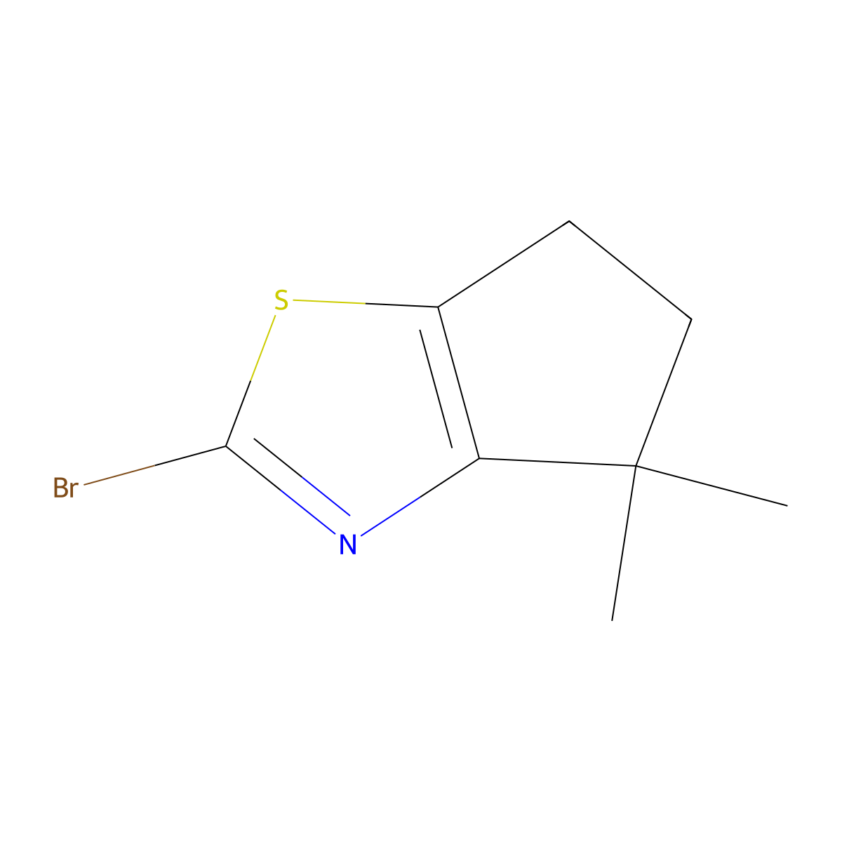 2-bromo-4,4-dimethyl-4H,5H,6H-cyclopenta[d][1,3]thiazole molecular structure, CAS 1216221-22-5