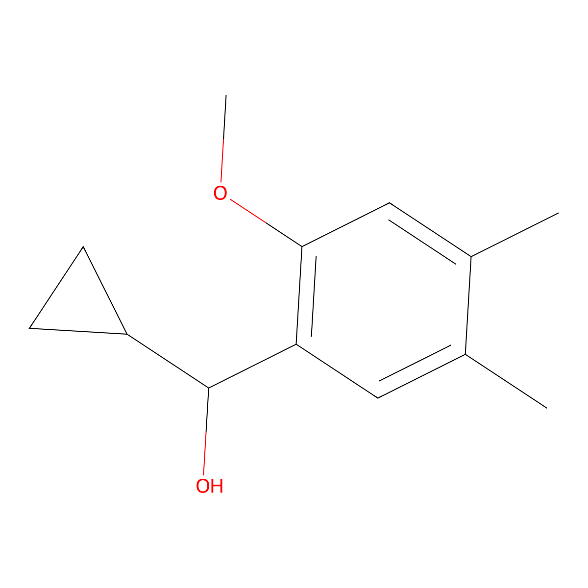 alpha-Cyclopropyl-2-methoxy-4,5-dimethylbenZenemethanol molecular structure, CAS 1216221-92-9