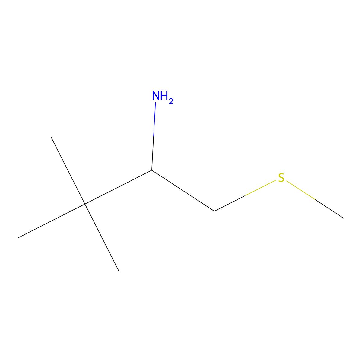 3,3-Dimethyl-1-(methylsulfanyl)butan-2-amine molecular structure, CAS 1216222-93-3