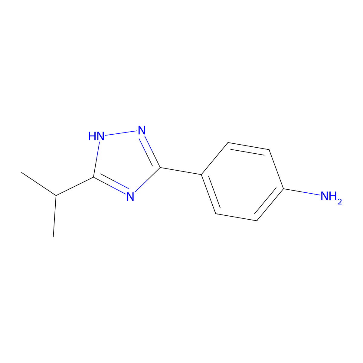 4-[3-(propan-2-yl)-1H-1,2,4-triazol-5-yl]aniline molecular structure, CAS 1216224-30-4