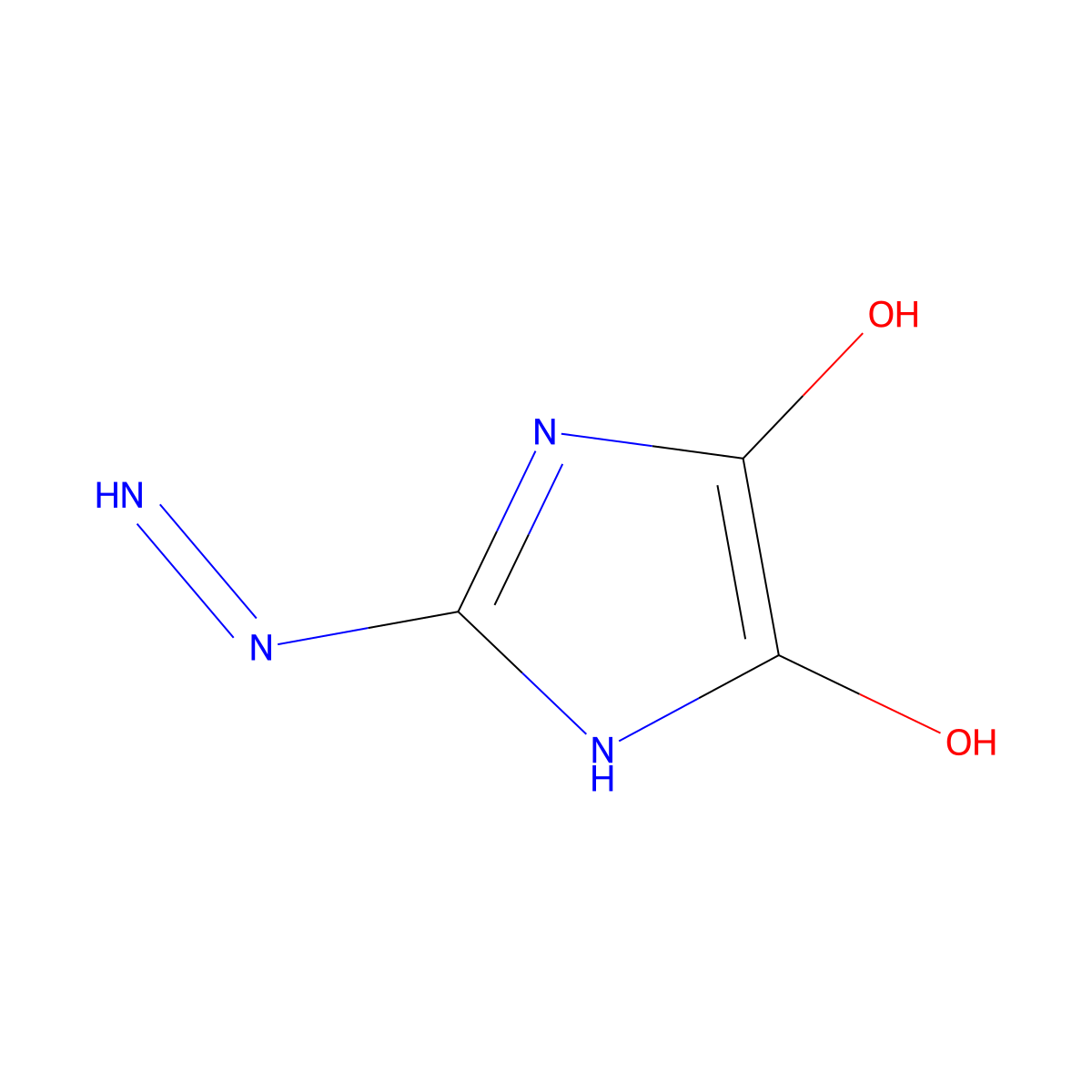 2-hydrazinyl-4,5-dihydro-1H-imidazole-4,5-dione molecular structure, CAS 1216225-52-3