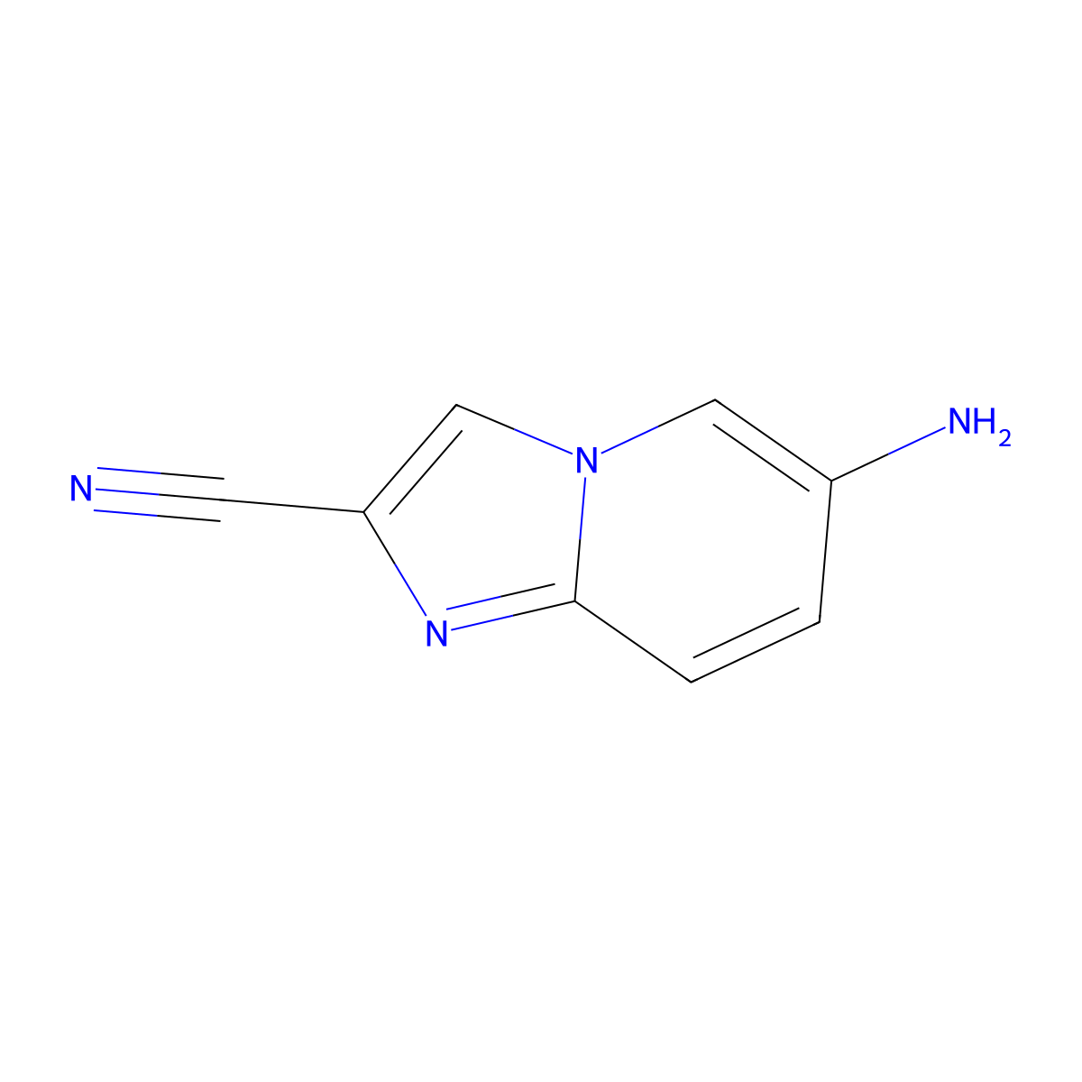 6-Aminoimidazo[1,2-a]pyridine-2-carbonitrile molecular structure, CAS 1216227-64-3