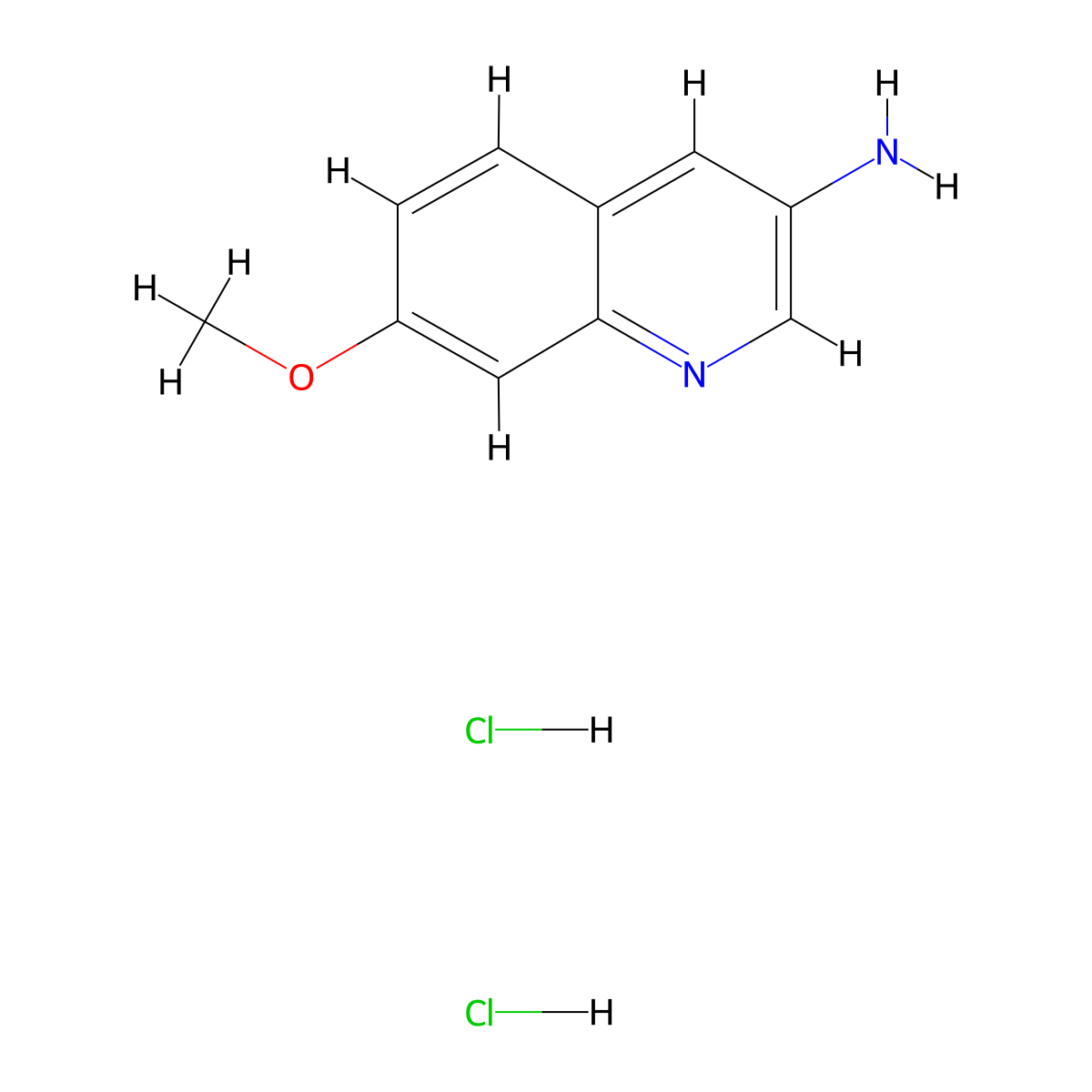 3-Amino-7-methoxyquinoline dihydrochloride molecular structure, CAS 1216228-63-5