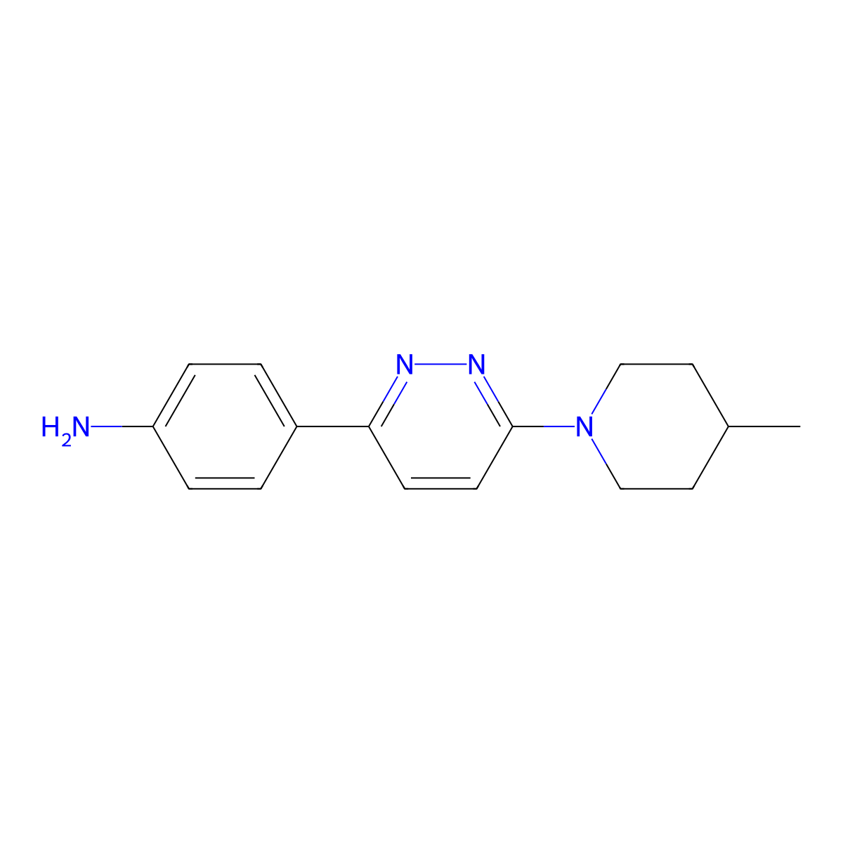 4-[6-(4-Methylpiperidin-1-yl)pyridazin-3-yl]aniline molecular structure, CAS 1216229-82-1