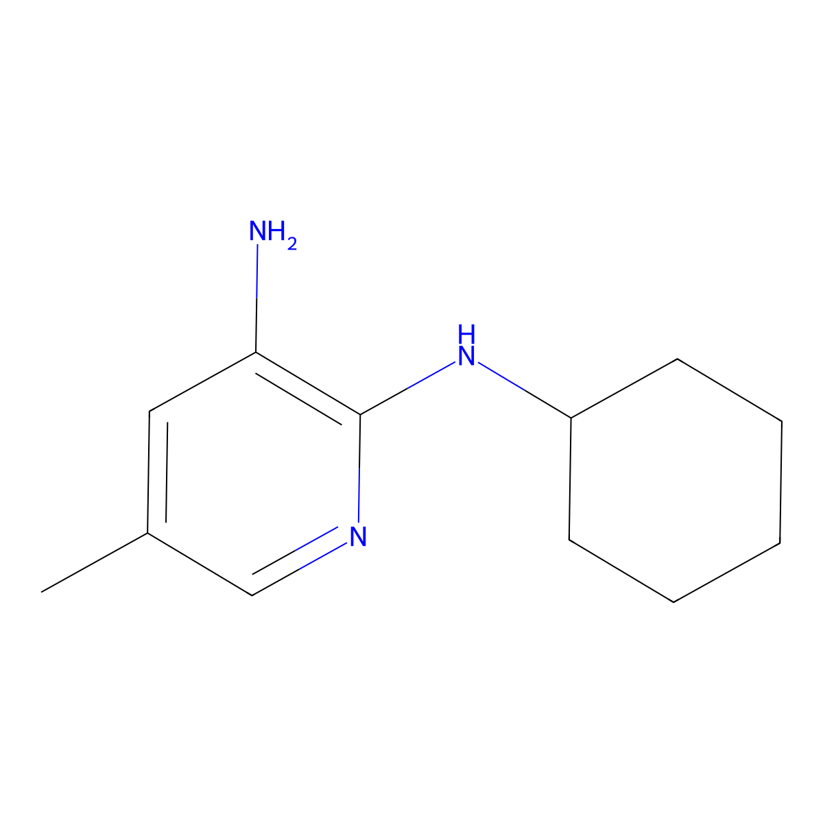2-N-cyclohexyl-5-methylpyridine-2,3-diamine molecular structure, CAS 1216230-16-8