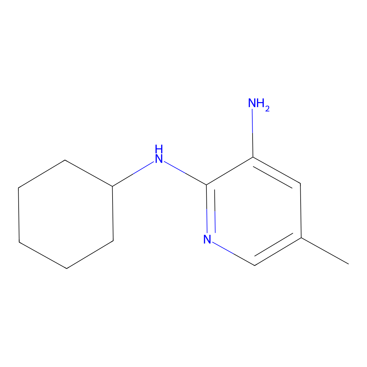 2-N-cyclohexyl-5-methylpyridine-2,3-diamine molecular structure, CAS 1216230-16-8