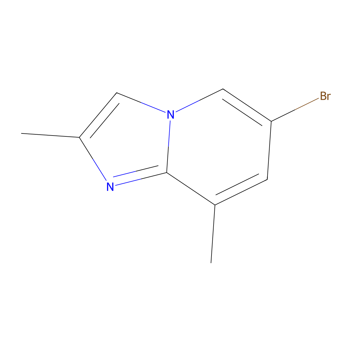 6-Bromo-2,8-dimethylimidazo(1,2-a)pyridine molecular structure, CAS 1216231-53-6