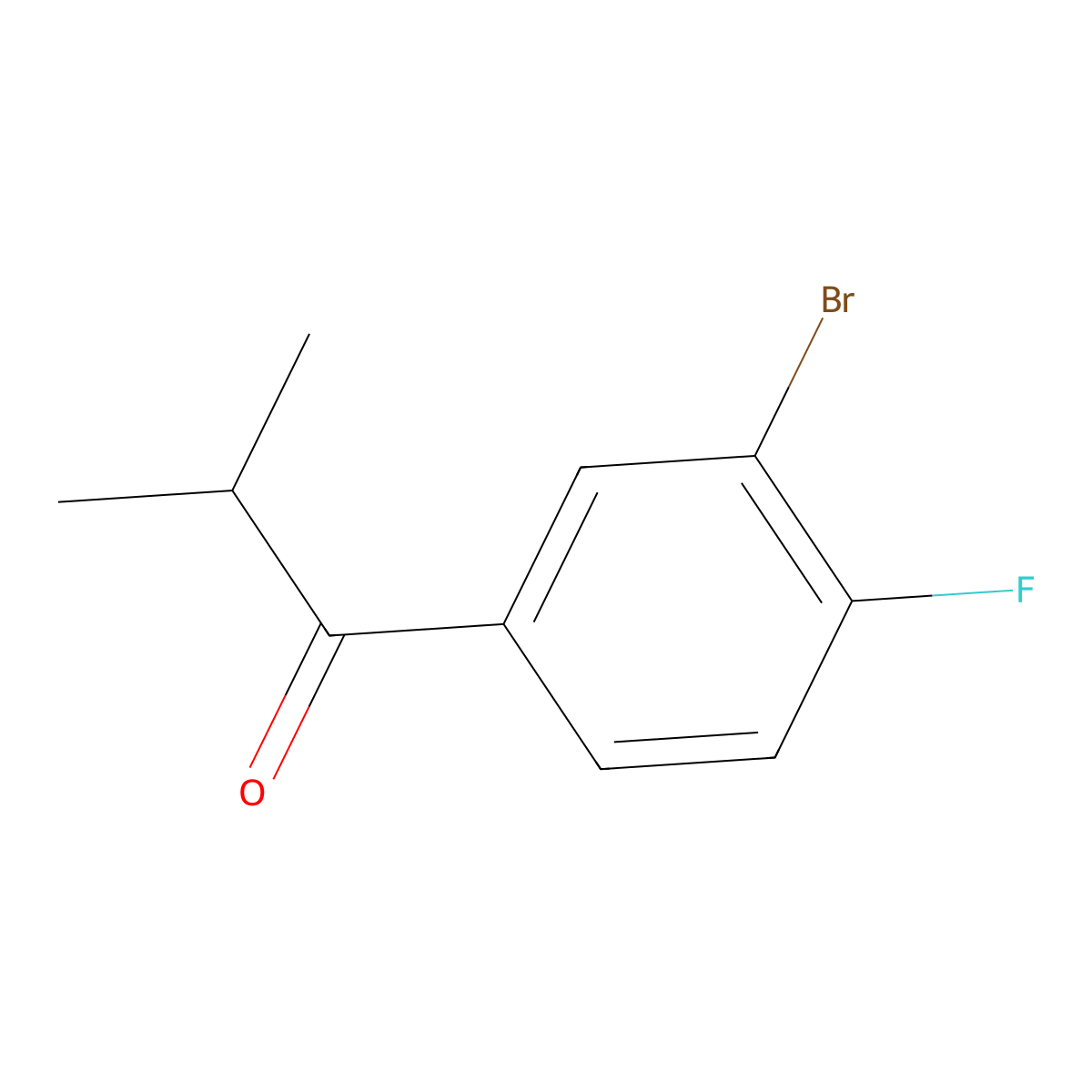 1-(3-Bromo-4-fluorophenyl)-2-methyl-1-propanone molecular structure, CAS 1216233-64-5