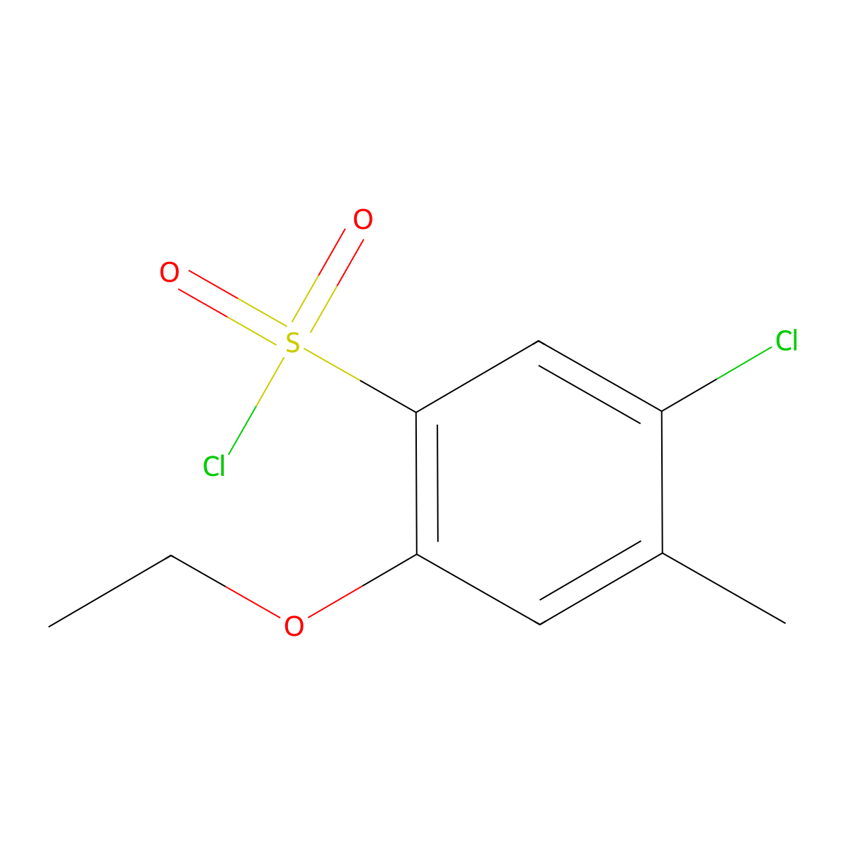 5-Chloro-2-ethoxy-4-methylbenzenesulfonyl chloride molecular structure, CAS 1216234-07-9