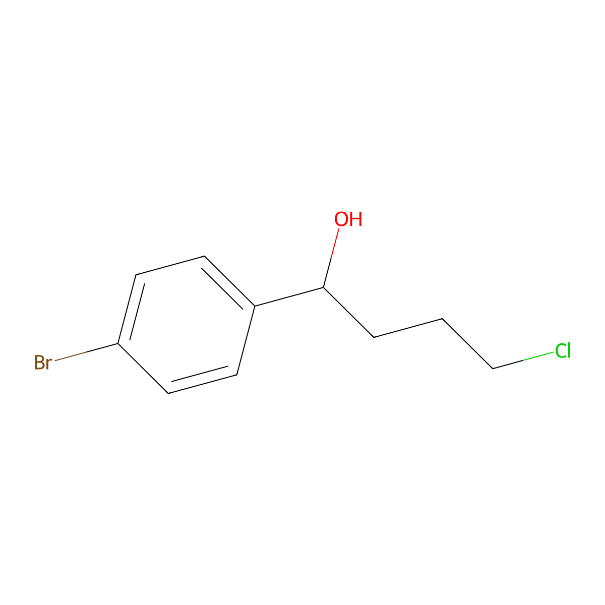 1-(4-Bromophenyl)-4-chlorobutan-1-ol molecular structure, CAS 1216234-83-1