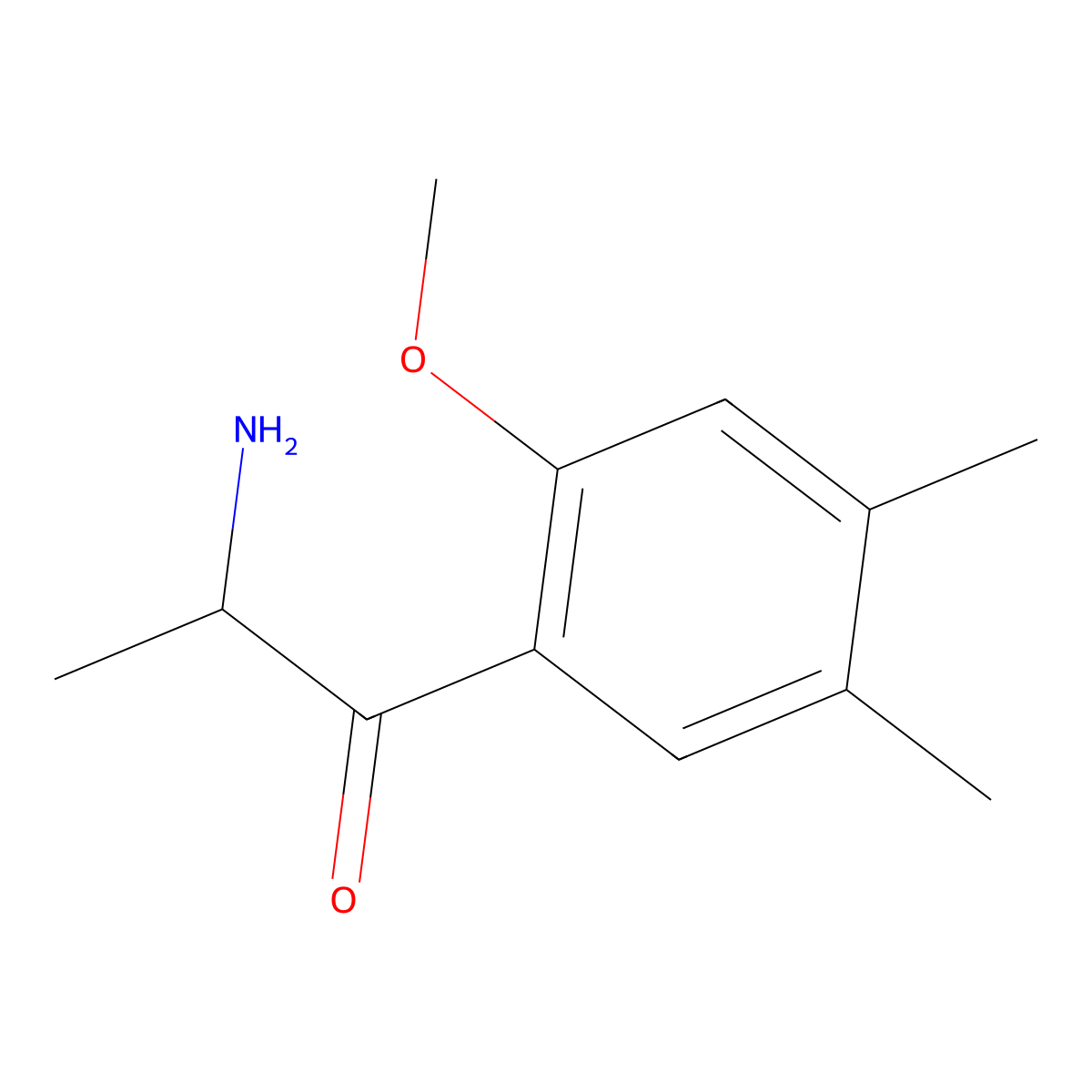2-Amino-1-(2-methoxy-4,5-dimethylphenyl)propan-1-one molecular structure, CAS 1216236-00-8