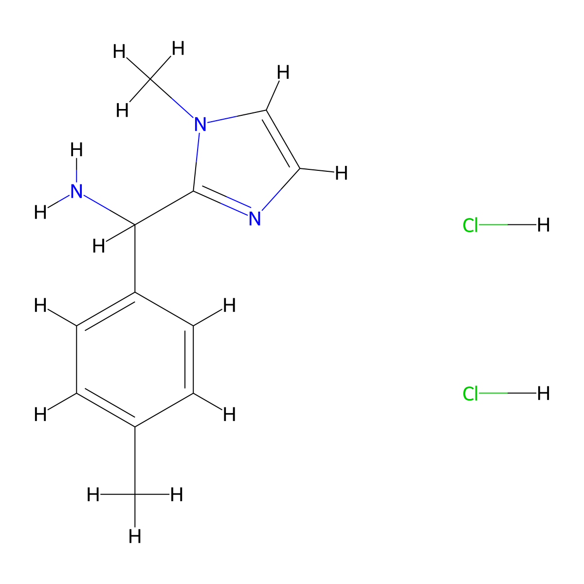 c-(1-Methyl-1h-imidazol-2-yl)-c-p-tolyl-methylamine dihydrochloride molecular structure, CAS 1216236-39-3