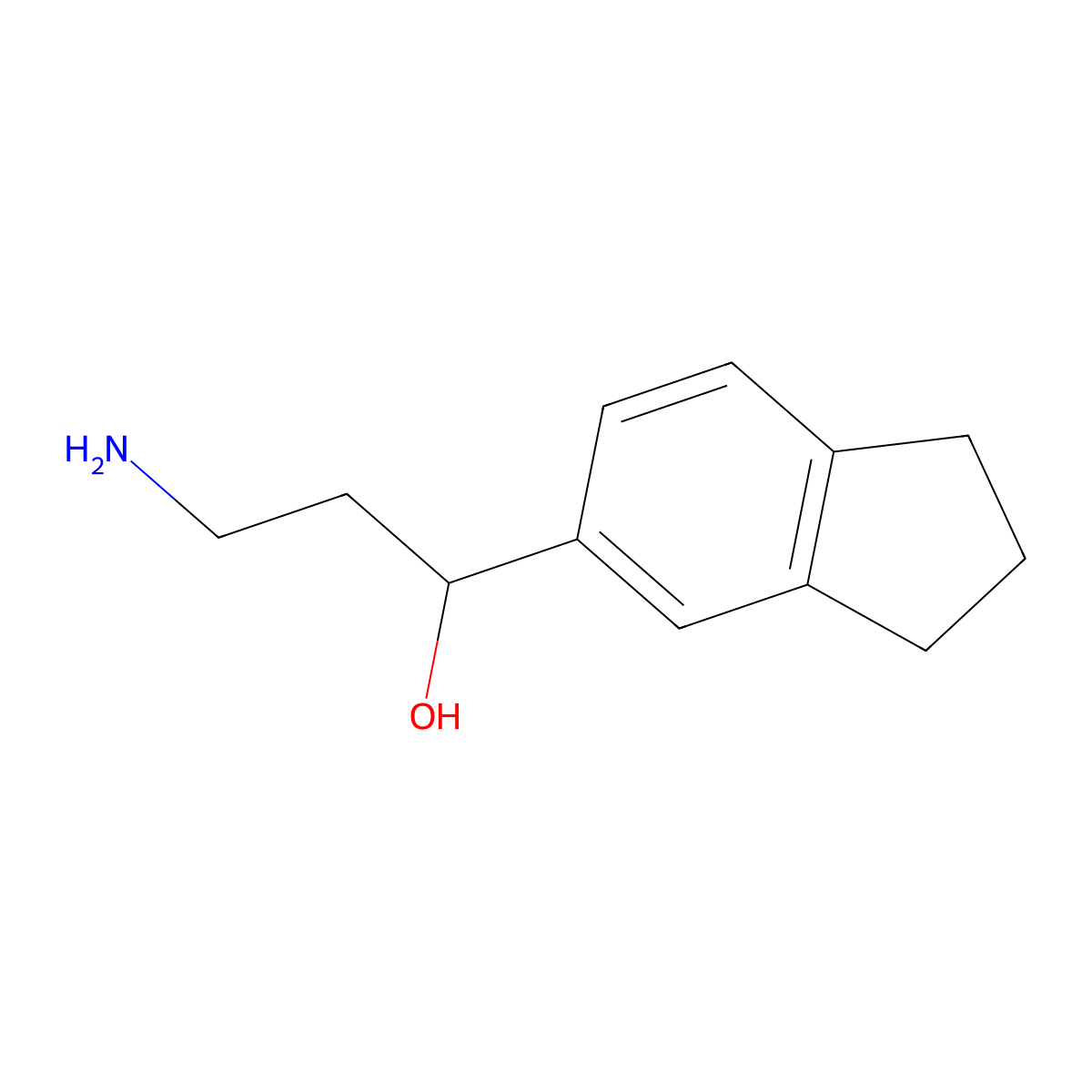 3-amino-1-(2,3-dihydro-1H-inden-5-yl)propan-1-ol molecular structure, CAS 1216236-77-9