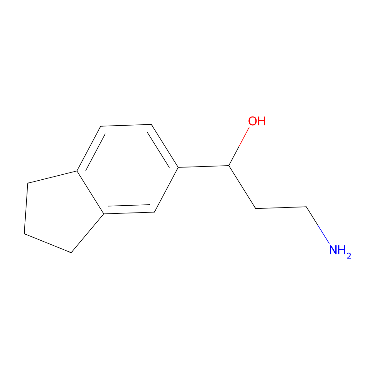3-amino-1-(2,3-dihydro-1H-inden-5-yl)propan-1-ol molecular structure, CAS 1216236-77-9