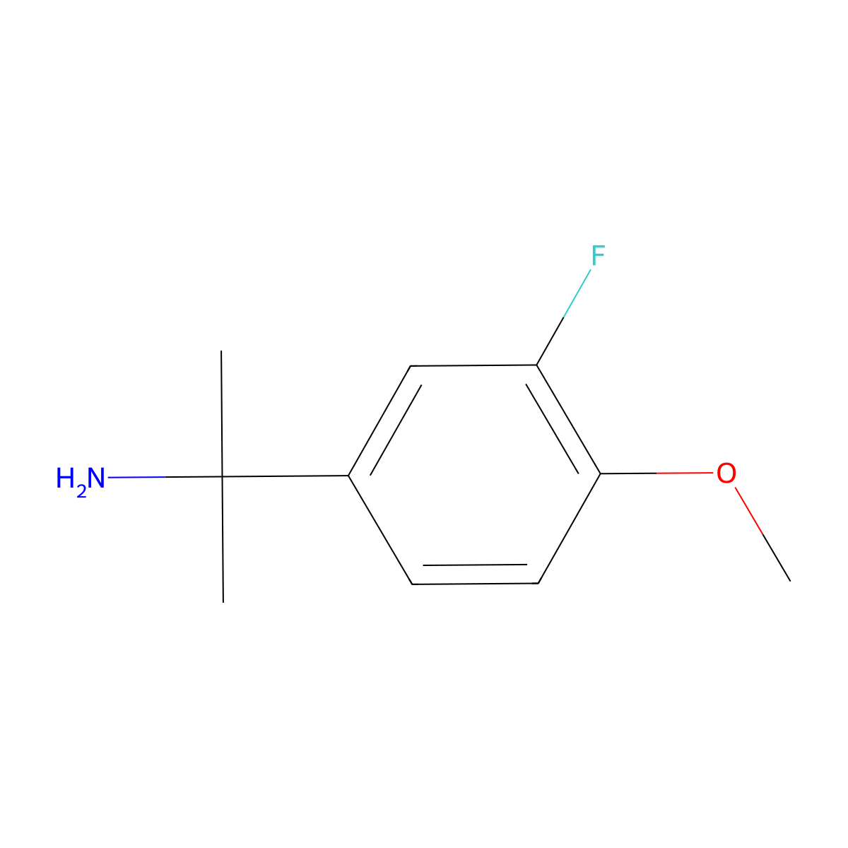 2-(3-Fluoro-4-methoxyphenyl)propan-2-amine molecular structure, CAS 1216236-80-4