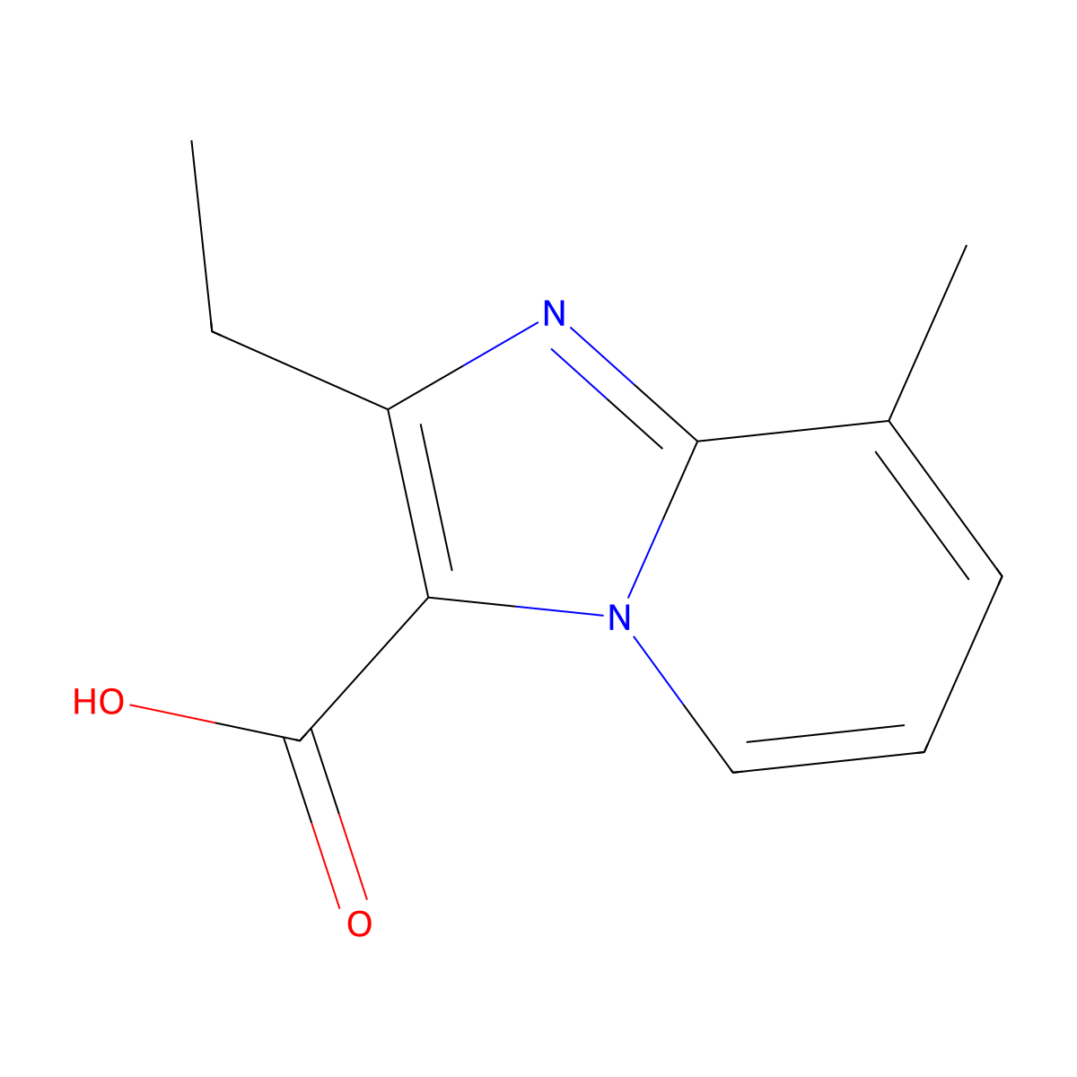 2-Ethyl-8-methylimidazo[1,2-a]pyridine-3-carboxylic acid molecular structure, CAS 1216240-08-2