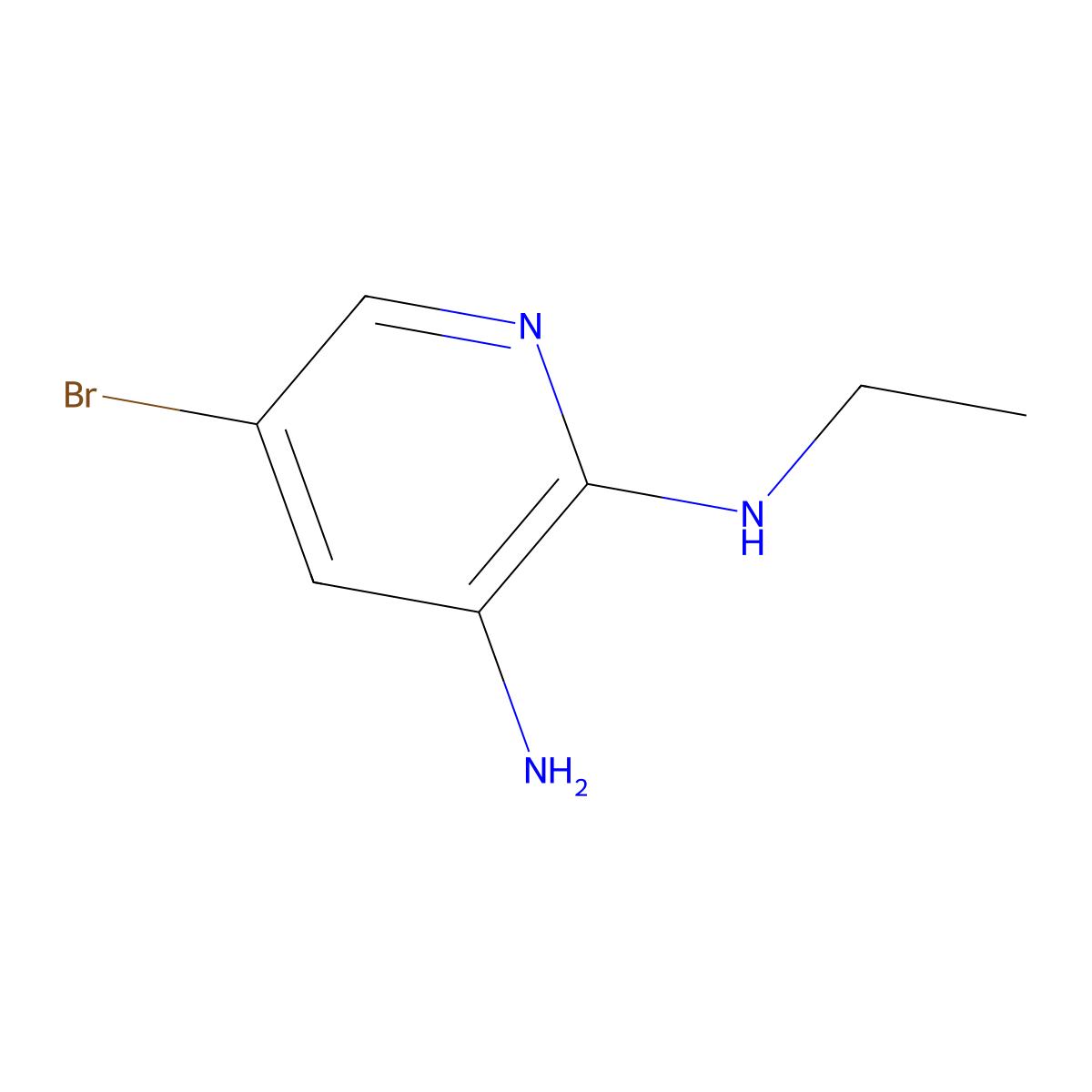 3-Amino-5-bromo-2-(ethylamino)pyridine molecular structure, CAS 1216240-73-1