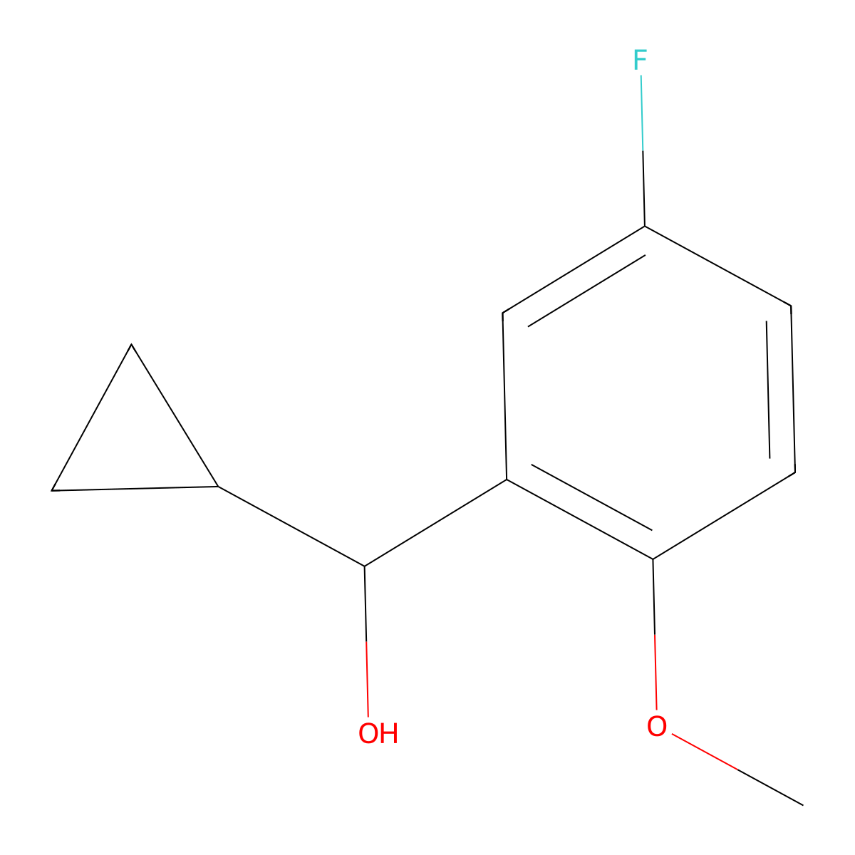 alpha-Cyclopropyl-5-fluoro-2-methoxybenZenemethanol molecular structure, CAS 1216242-23-7