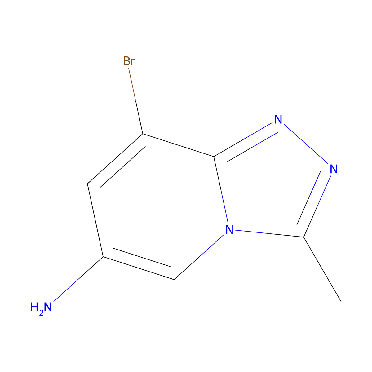 8-Bromo-3-methyl-[1,2,4]triazolo[4,3-a]pyridin-6-amine molecular structure, CAS 1216242-59-9