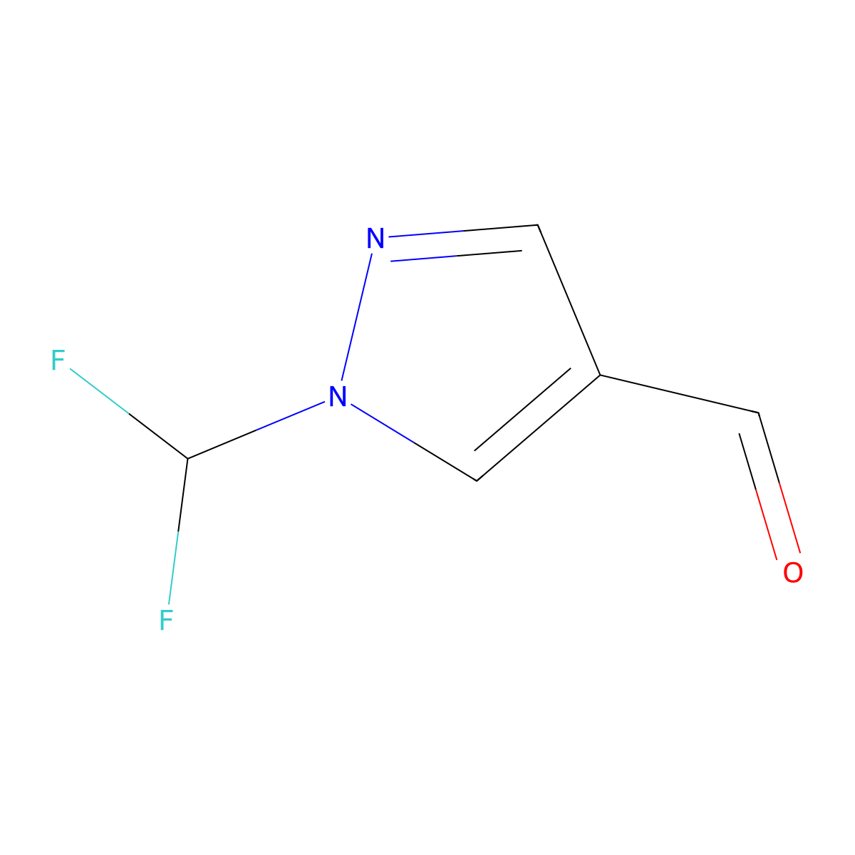 1-(difluoromethyl)-1H-pyrazole-4-carbaldehyde molecular structure, CAS 1216244-84-6