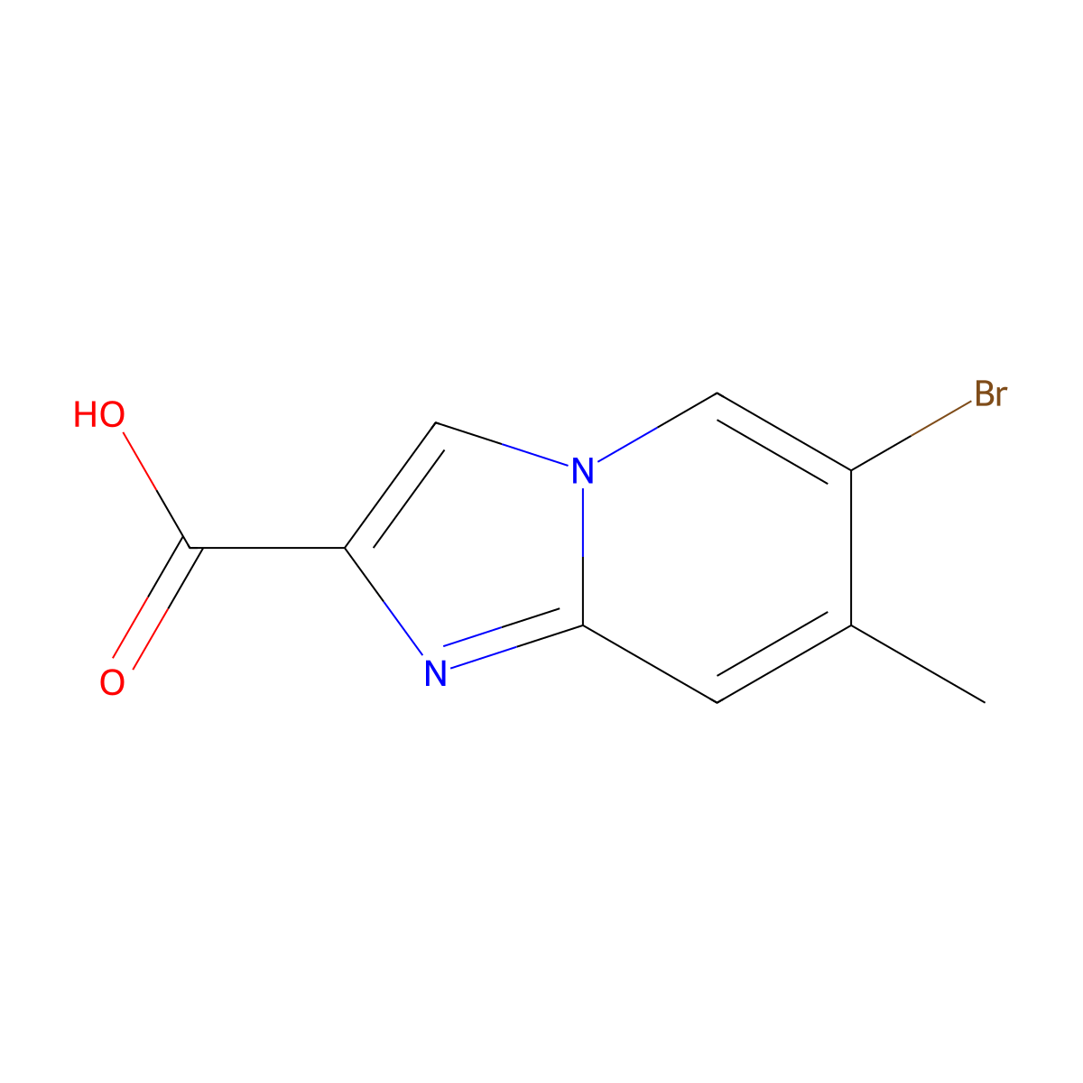 6-Bromo-7-methylimidazo[1,2-a]pyridine-2-carboxylic acid molecular structure, CAS 1216245-89-4