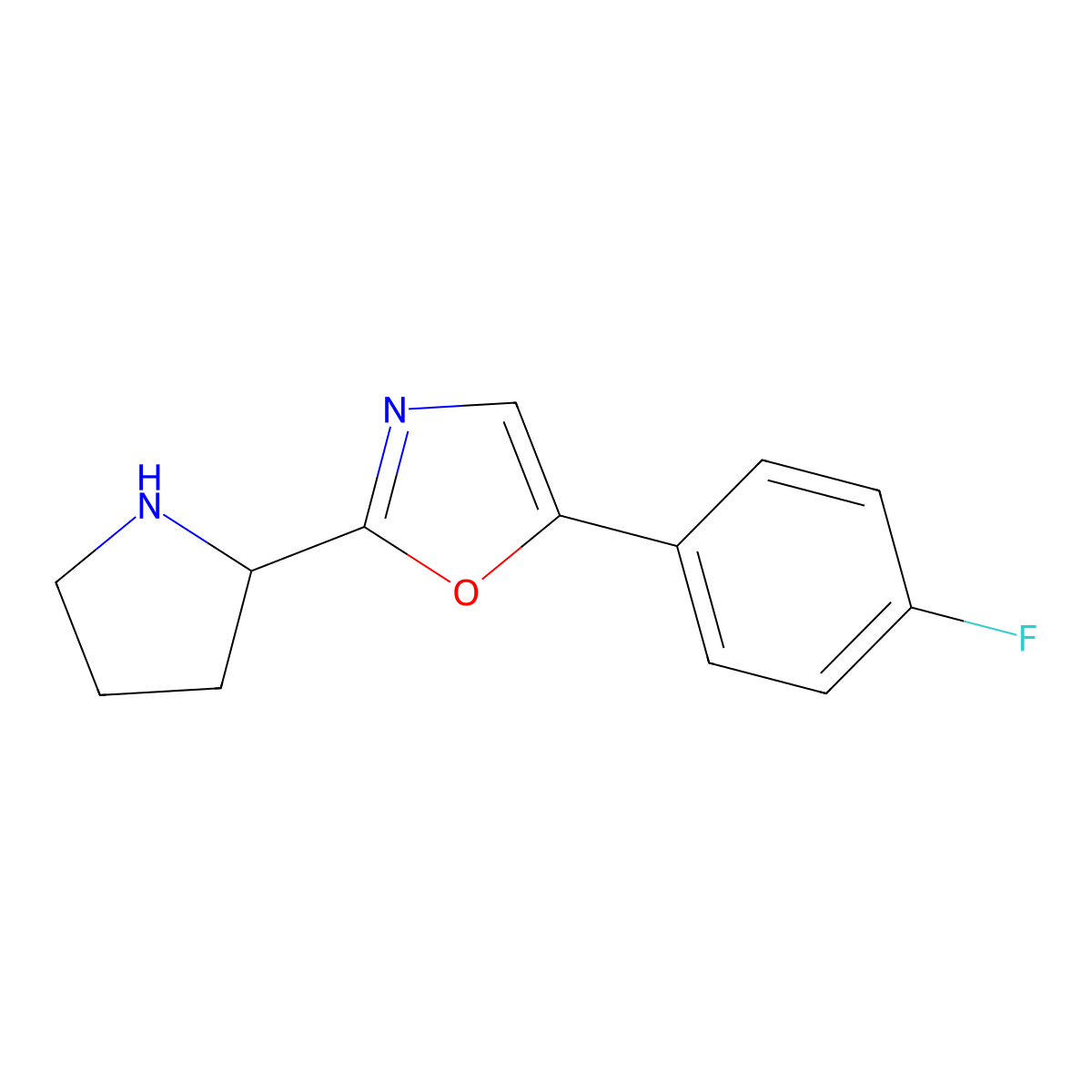 5-(4-Fluorophenyl)-2-(pyrrolidin-2-yl)-1,3-oxazole molecular structure, CAS 1216246-16-0
