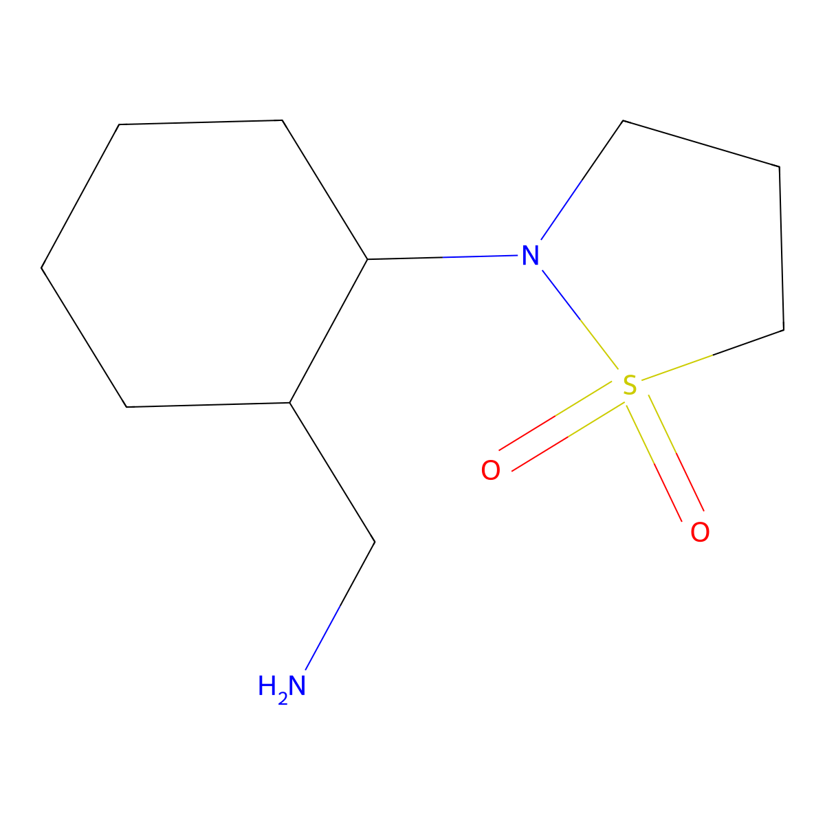 2-[2-(Aminomethyl)cyclohexyl]-1lambda6,2-thiazolidine-1,1-dione molecular structure, CAS 1216247-15-2