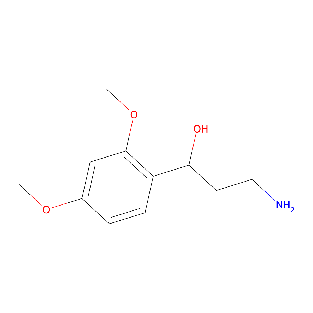 3-Amino-1-(2,4-dimethoxyphenyl)propan-1-ol molecular structure, CAS 1216247-53-8