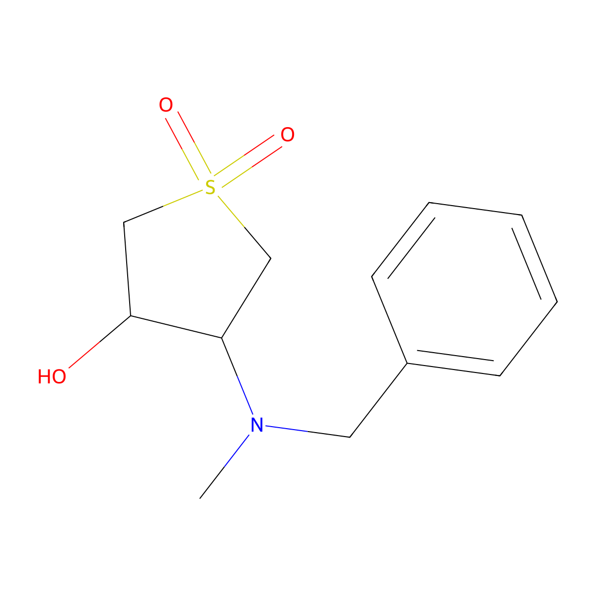 3-[Benzyl(methyl)amino]-4-hydroxy-1lambda6-thiolane-1,1-dione molecular structure, CAS 1216249-31-8