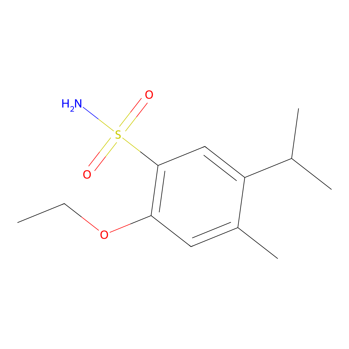 2-Ethoxy-4-methyl-5-(methylethyl)benzenesulfonamide molecular structure, CAS 1216249-52-3