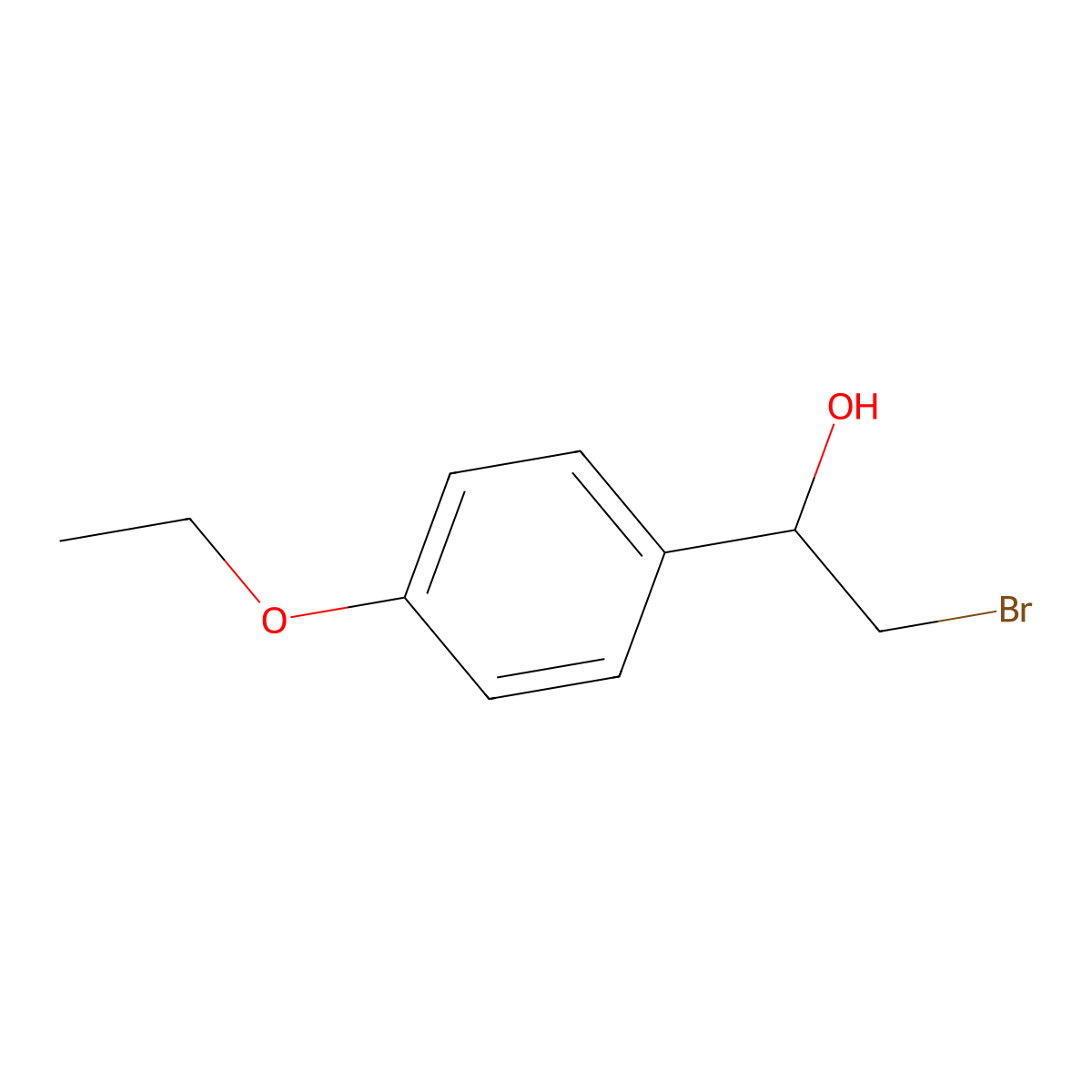 2-Bromo-1-(4-ethoxyphenyl)ethan-1-ol molecular structure, CAS 1216250-94-0