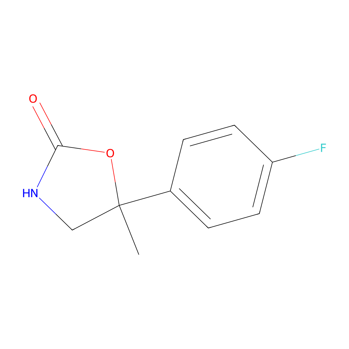 5-(4-Fluorophenyl)-5-methyl-1,3-oxazolidin-2-one molecular structure, CAS 1216252-58-2