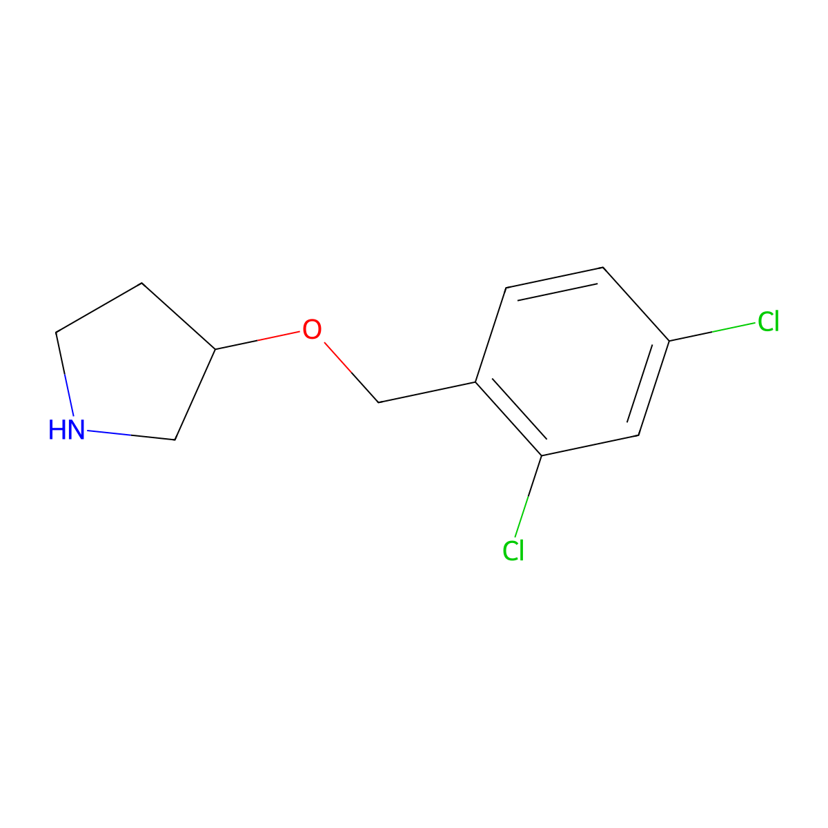 3-((2,4-Dichlorobenzyl)oxy)pyrrolidine molecular structure, CAS 1216252-62-8