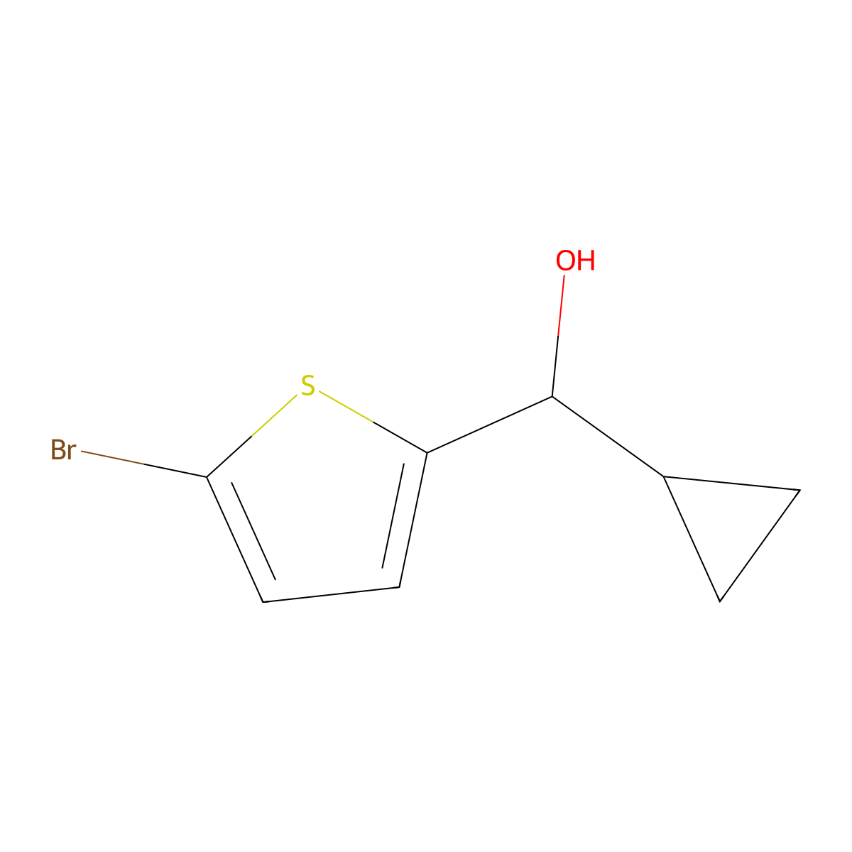 (5-Bromothiophen-2-yl)(cyclopropyl)methanol molecular structure, CAS 1216254-93-1