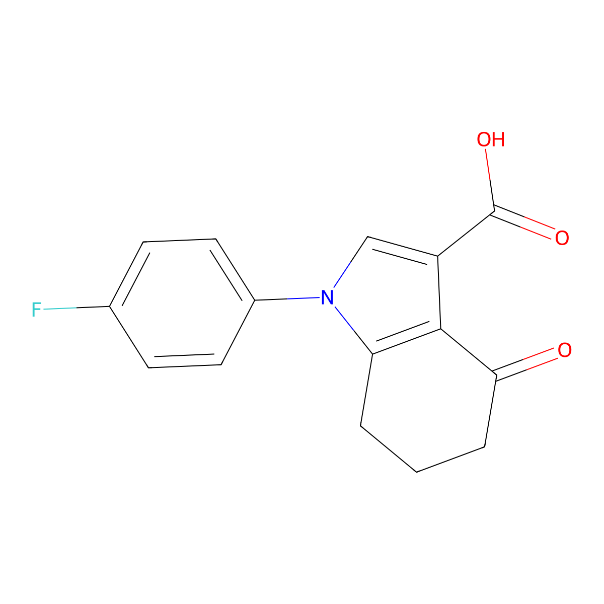 1-(4-Fluorophenyl)-4-oxo-4,5,6,7-tetrahydro-1H-indole-3-carboxylic acid molecular structure, CAS 121626-40-2