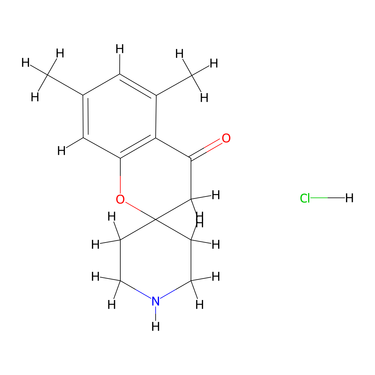 5,7-Dimethylspiro[chroman-2,4'-piperidin]-4-one hydrochloride molecular structure, CAS 1216262-57-5