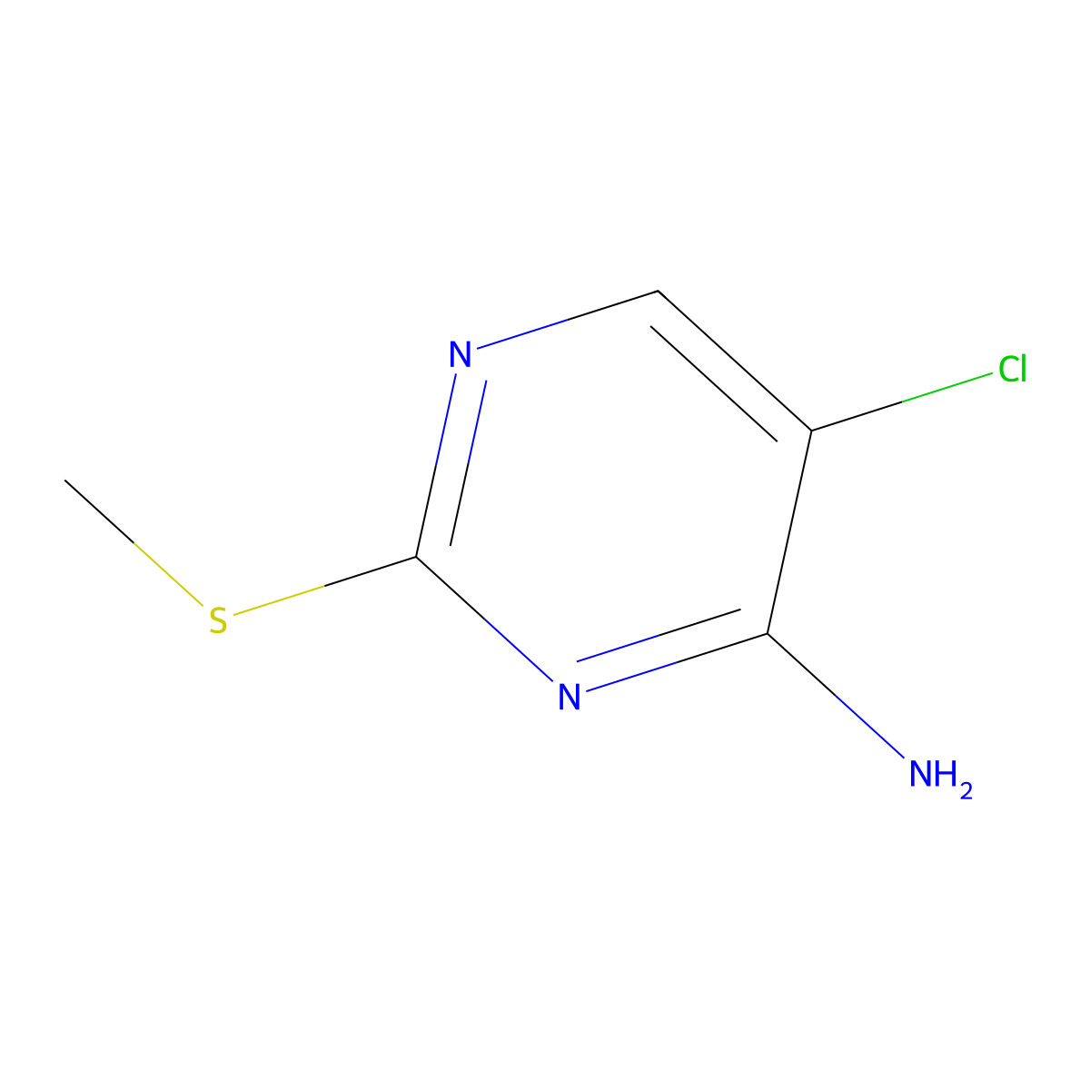 5-Chloro-2-(methylthio)pyrimidin-4-amine molecular structure, CAS 1216263-15-8