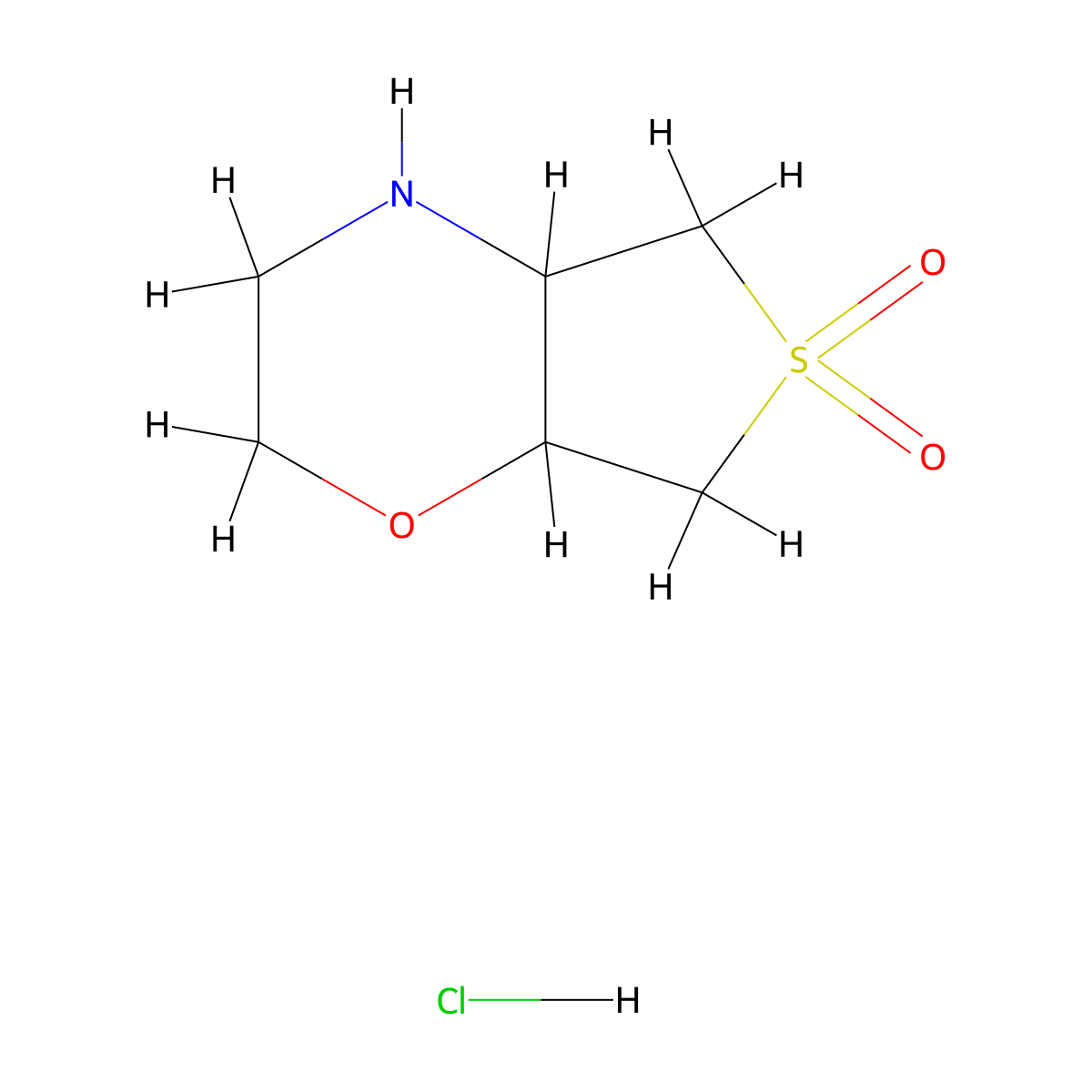 hexahydro-2H-6lambda6-thieno[3,4-b]morpholine-6,6-dione hydrochloride molecular structure, CAS 1216263-42-1