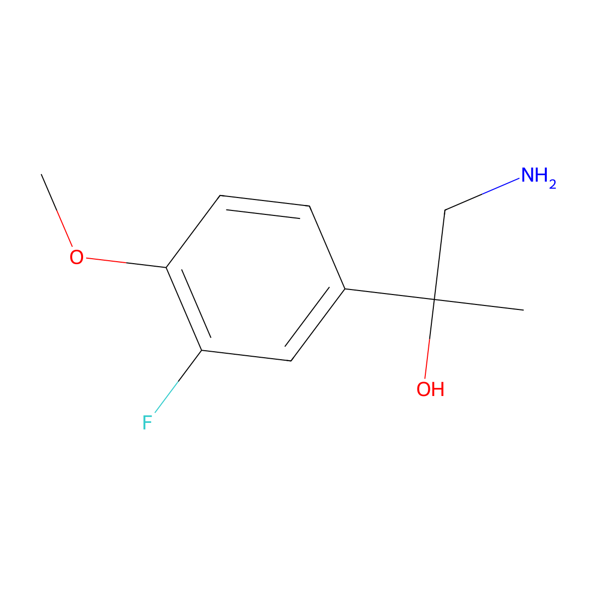 1-Amino-2-(3-fluoro-4-methoxyphenyl)propan-2-ol molecular structure, CAS 1216264-43-5