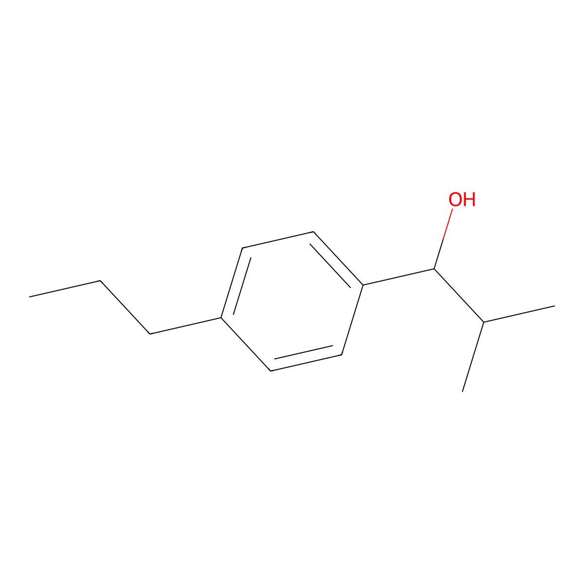 2-Methyl-1-(4-propylphenyl)propan-1-ol molecular structure, CAS 1216265-31-4