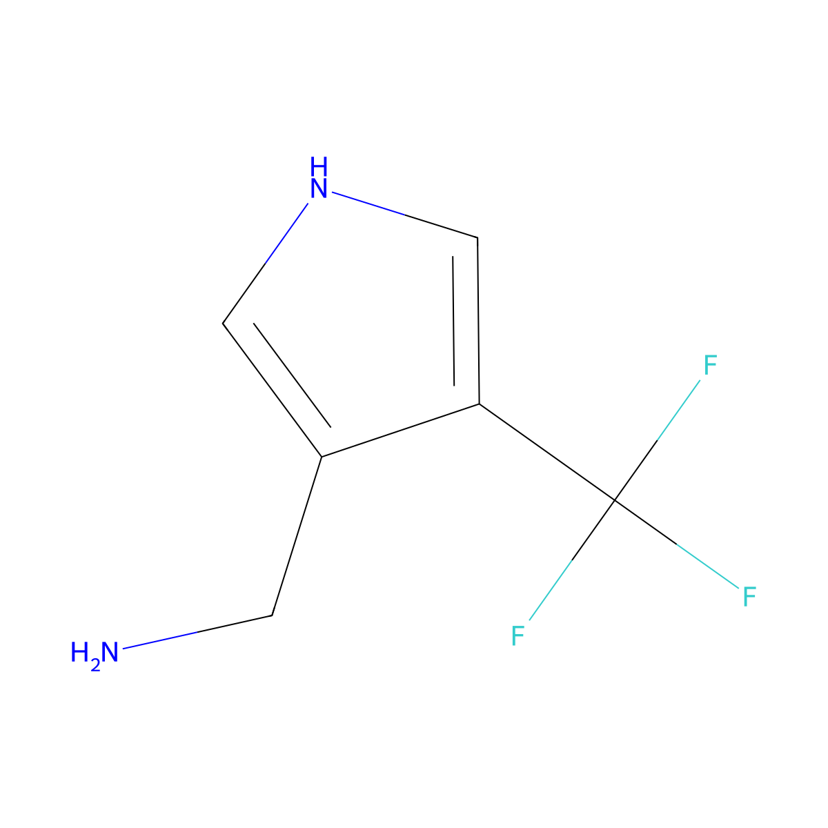 [4-(trifluoromethyl)-1H-pyrrol-3-yl]methanamine molecular structure, CAS 1216265-59-6