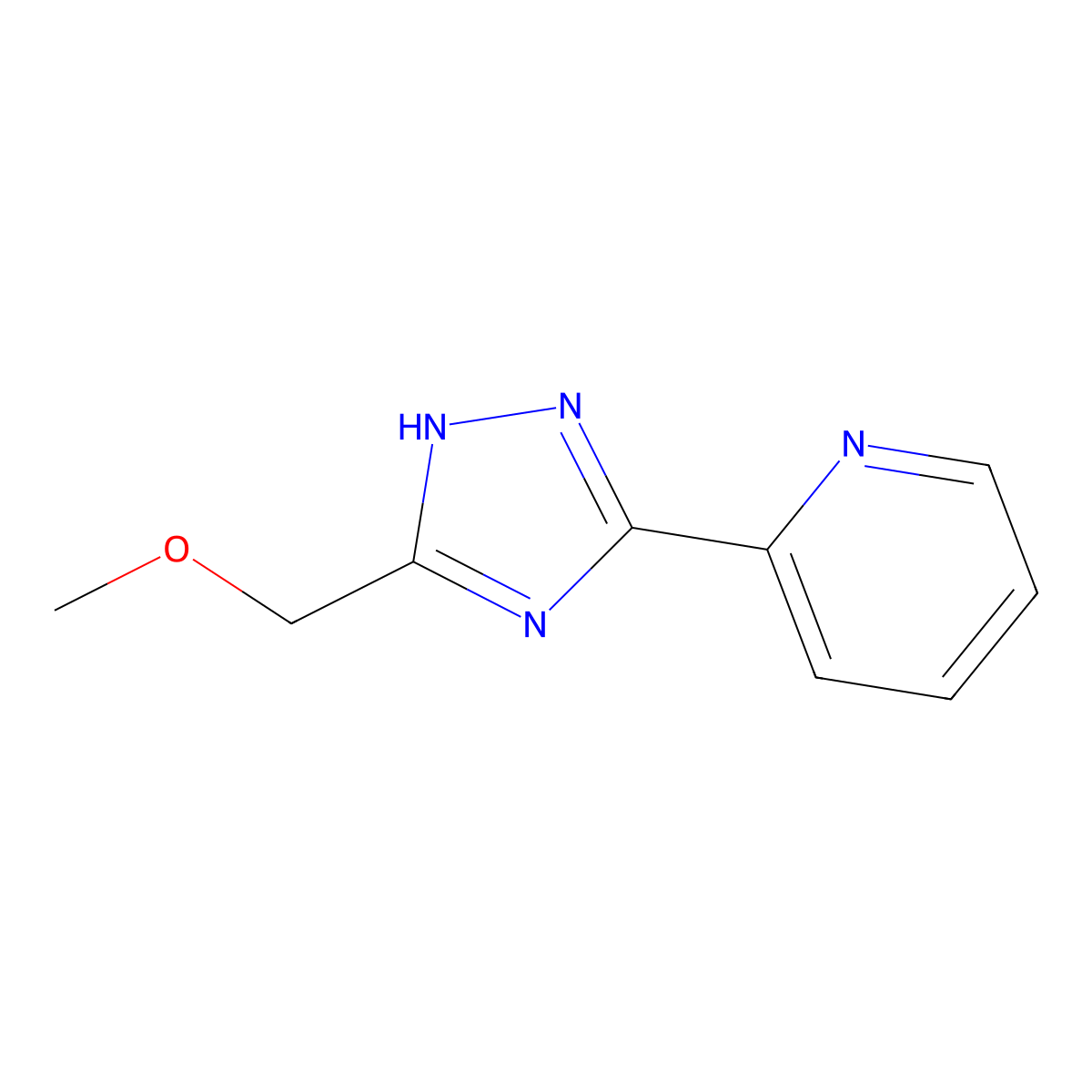2-[3-(methoxymethyl)-1H-1,2,4-triazol-5-yl]pyridine molecular structure, CAS 1216265-72-3
